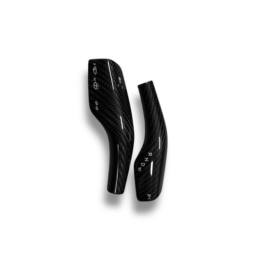 Tesla Model 3 & Y Carbon Fiber Steering Shift Stalk Covers | Palenon Performance - Graveyard Performance