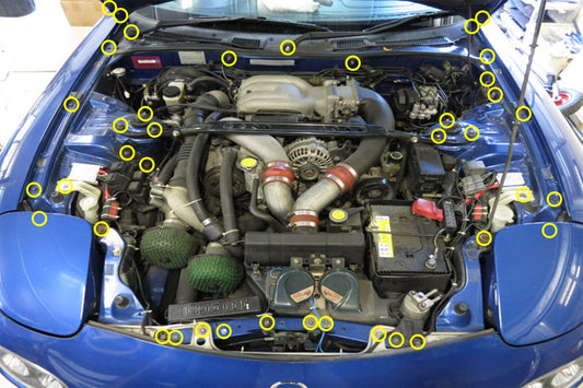 Mazda RX-7 FD/FD3S (1992-2002) Titanium Engine Bay Kit - Graveyard Performance