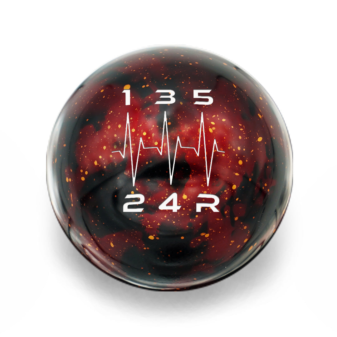 Billetworkz Cosmic Space Shift Knob - 5 Speed Heartbeat Engraving for Subaru