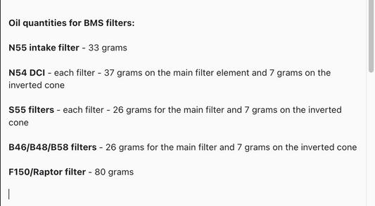 Replacement BMS S55/Q50/Q60 Performance Intake Filters, No Hardware (Pair) (1053)