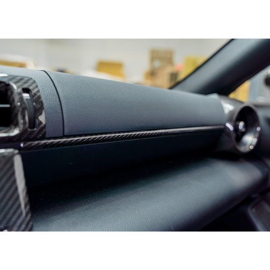 JDMuscle 22+ BRZ/GR86 Tanso Pre-preg Carbon Fiber Passenger Dash Trim Cover - Graveyard Performance