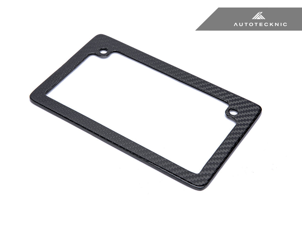 AutoTecknic Dry Carbon Fiber Motorcycle License Plate Frame - Graveyard Performance