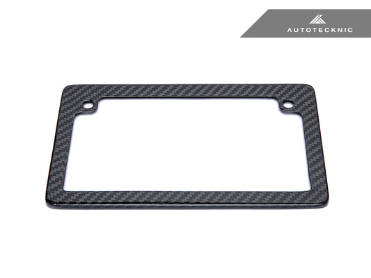 AutoTecknic Dry Carbon Fiber Motorcycle License Plate Frame - Graveyard Performance