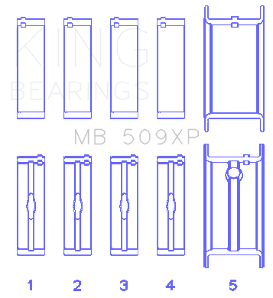 King Engine Bearings Chevrolet 400 V8 (Size STDX) Main Bearing Set