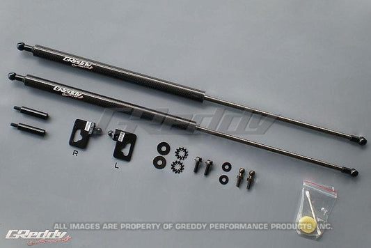 GReddy 00-09 Honda S200 AP1/AP2 Engine Hood Lifter Kit (Designed for OEM weight hoods.) - Graveyard Performance