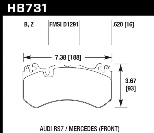 Hawk 13-16 Mercedes SL Class / 16-17 Audi RS7 Performance Ceramic Front Brake Pads - Graveyard Performance