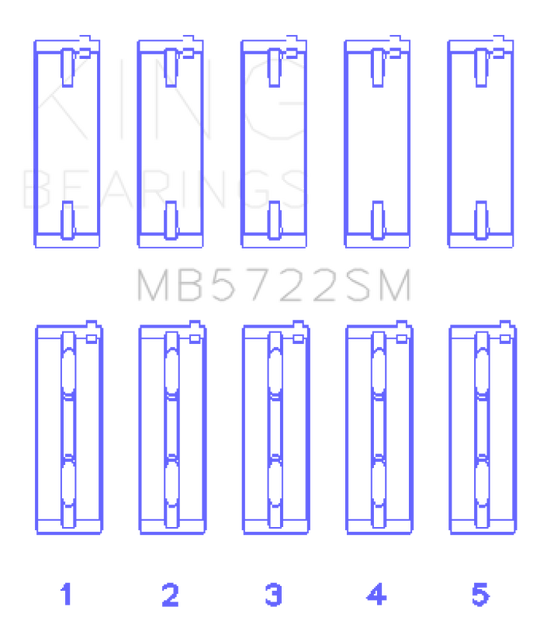 King Engine Bearings Mitsubishi 4B11T Turbo Evo X/2007+ (Size +0.50mm) Main Bearing Set