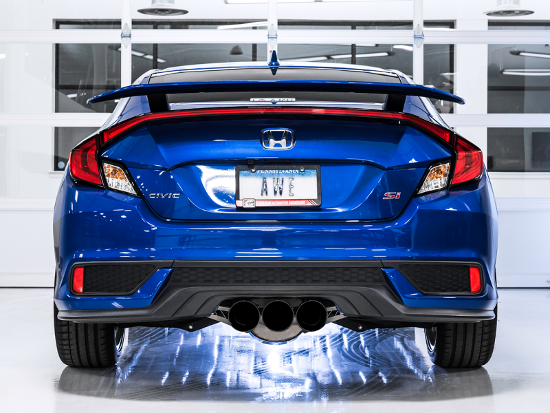 AWE Tuning 2016+ Honda Civic Si Touring Edition Exhaust w/Front Pipe & Triple Diamond Black Tips - Graveyard Performance