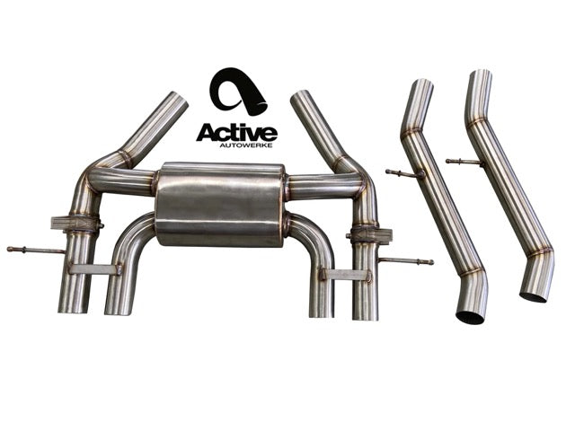 G80 M3 and G82 M4 Valved Rear Axle-back Exhaust w Tips w stainless brushed tips - Graveyard Performance