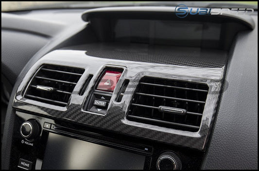OLM LE Dry Carbon Fiber Center AC Trim Covers - 2016-2021 Subaru WRX / STI 2014-2018 Forester 2016-2017 Crosstrek - Graveyard Performance