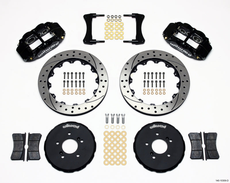 Wilwood Narrow Superlite 6R Front Hat Kit 12.88in Drilled Honda S2000 - Graveyard Performance