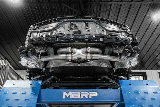 MBRP 20-23 Chevrolet Corvette C8 3in Cat Back Quad Split Rear Exit w/ Carbon Fiber Tips - T304 - Graveyard Performance