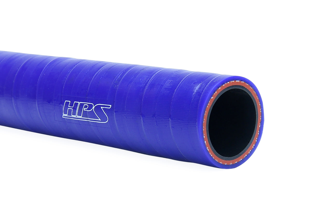 HPS 1" (25mm), FKM Lined Oil Resistant High Temperature Reinforced Silicone Hose, 8 Feet Long, Blue