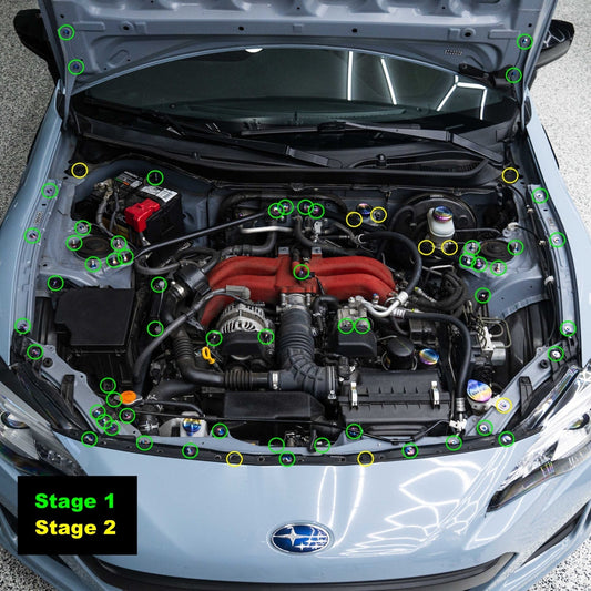 JDC Titanium Engine Bay Dress-Up Hardware Kit (13-21 FRS/BRZ/86) - Graveyard Performance