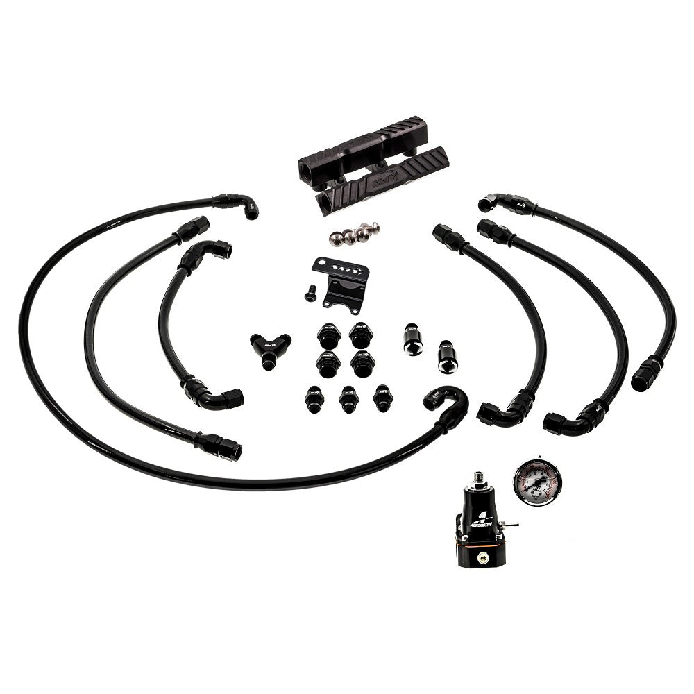 SMY V2 MAX Top Feed PTFE Fuel Line Kit Black Fuel Rails & Fuel Pressure Regulator Subaru 2002-2014 WRX / 2004-2021 STI - Graveyard Performance