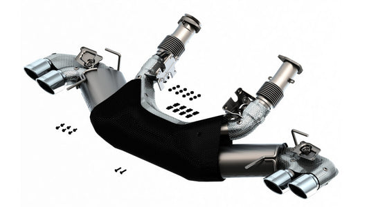 Borla 2020 Chevrolet Corvette C8 6.2L S-Type Exhaust System Dual Round A/C Tips 4inx 4.75in - Graveyard Performance