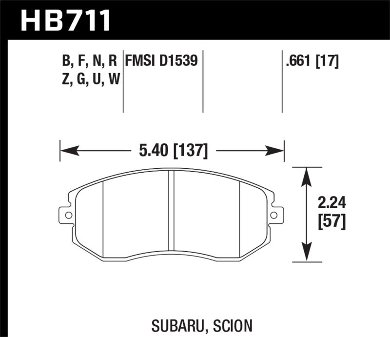 Hawk 13 Subaru BRZ / 13 Scion FR-S HPS Front Street Brake Pads - Graveyard Performance