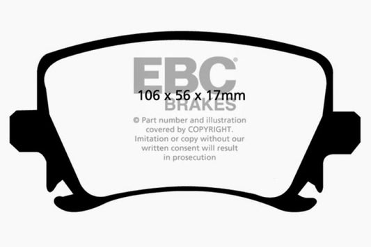 EBC 06-13 Audi A3 2.0 Turbo (Girling rear caliper) Ultimax2 Rear Brake Pads - Graveyard Performance