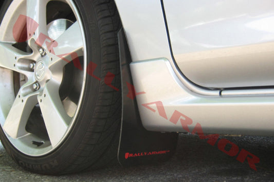 Rally Armor 04-09 Mazda3/Speed3 Black UR Mud Flap w/ Red Logo - Graveyard Performance