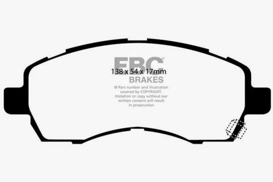 EBC 97-98 Subaru Impreza 1.8 Ultimax2 Front Brake Pads - Graveyard Performance