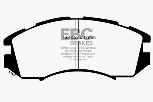 EBC 92-96 Subaru Impreza 1.8 (2WD) (13in Wheels) Ultimax2 Front Brake Pads - Graveyard Performance