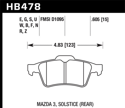 Hawk 13-18 Ford Focus ST / Mazda/ Volvo HPS 5.0 Rear Brake Pads - Graveyard Performance