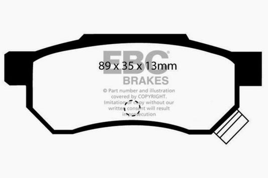 EBC 92-94 Acura Integra 1.7 Vtec Yellowstuff Rear Brake Pads - Graveyard Performance