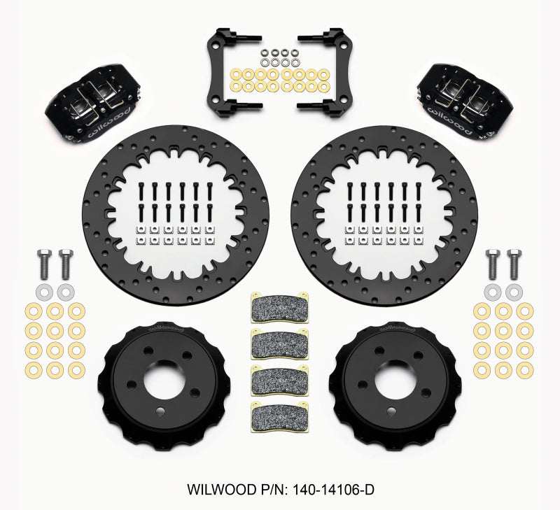 Wilwood Dynapro Radial Rear Drag Kit 12.90in Drilled 15-23 Mustang - Graveyard Performance