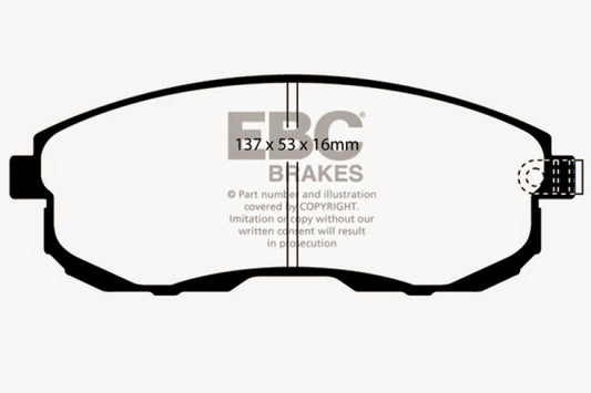 EBC 02 Infiniti G35 3.5 w/o DCS Bluestuff Front Brake Pads - Graveyard Performance
