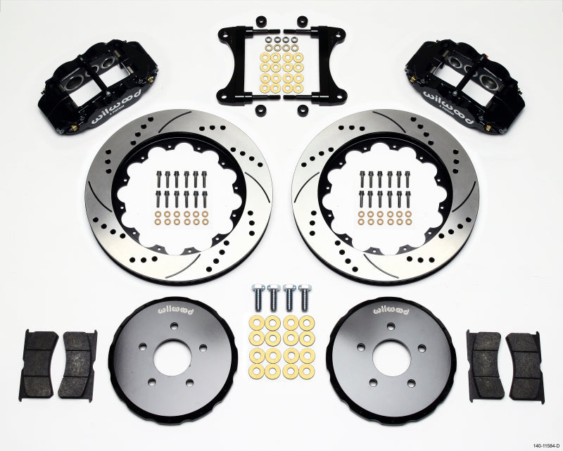 Wilwood Narrow Superlite 6R Front Hat Kit 14.00in Drilled Nissan 370Z/Fiti G37 - Graveyard Performance