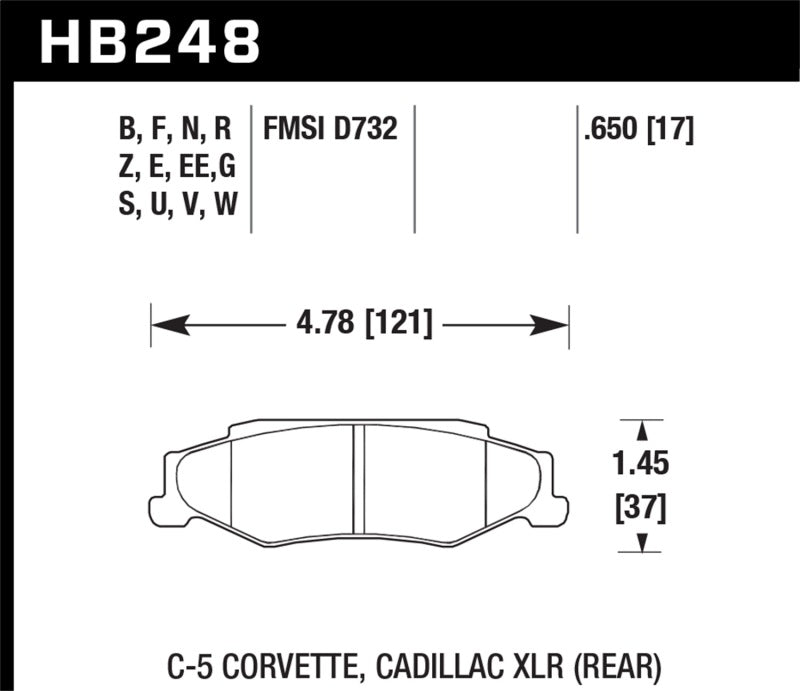 Hawk 97-12 Corvette/01-04 Z06/05-09 Z51 DTC-70 Race Rear Brake Pads - Graveyard Performance