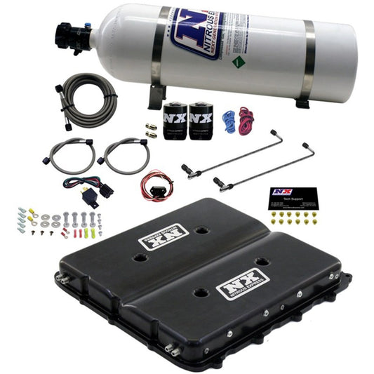Nitrous Express Nitrous Kit w/Billet LT4 Supercharger Lid w/15lb Bottle - Graveyard Performance