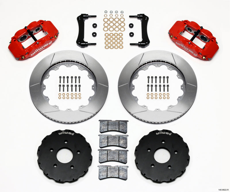 Wilwood Narrow Superlite 6R Front Hat Kit 14.00in Red 2005-up Corvette C6 - Graveyard Performance