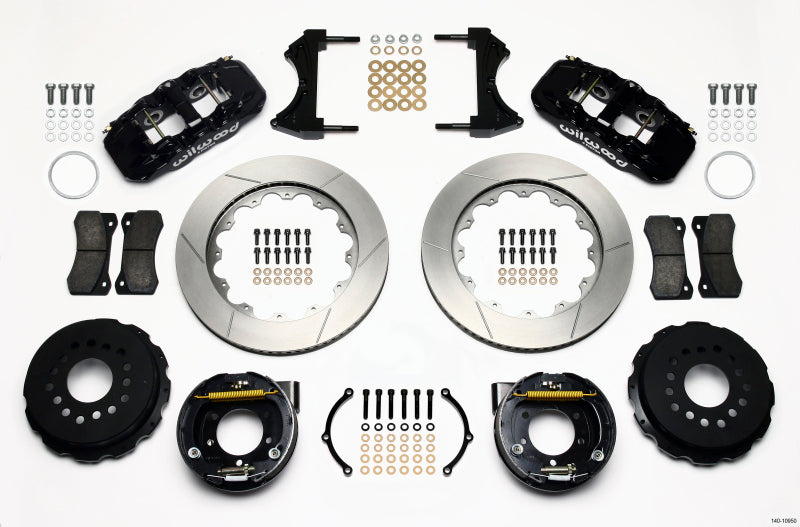 Wilwood AERO4 Rear P-Brake Kit 14.00in 2005-2014 Mustang - Graveyard Performance