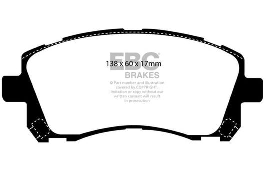 EBC 98-02 Subaru Forester 2.5 Ultimax2 Front Brake Pads - Graveyard Performance