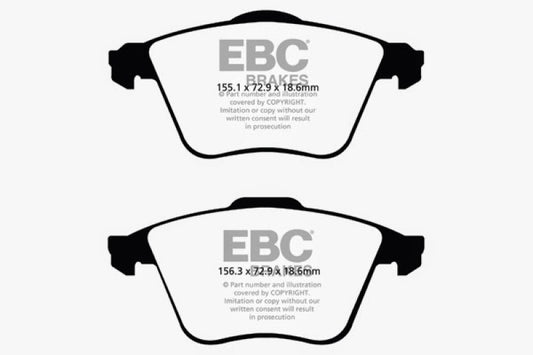 EBC 07-13 Mazdaspeed 3 2.3 Turbo Ultimax2 Front Brake Pads - Graveyard Performance