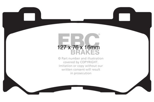EBC 2013+ Infiniti Q50 Hybrid 3.5L Hybrid Sport Ultimax2 Front Brake Pads - Graveyard Performance