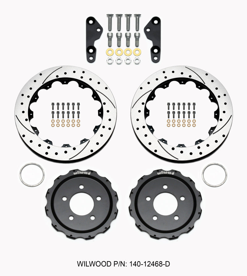 Wilwood Pro-Matrix Rear Kit Drilled 05-12 Mustang GT (2pc Hat/Rtr) - Graveyard Performance