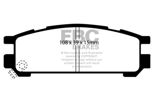 EBC 93-96 Subaru Impreza 1.8 Ultimax2 Rear Brake Pads - Graveyard Performance
