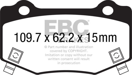 EBC 16+ Cadillac ATS-V 3.6 Twin Turbo Redstuff Rear Brake Pads - Graveyard Performance