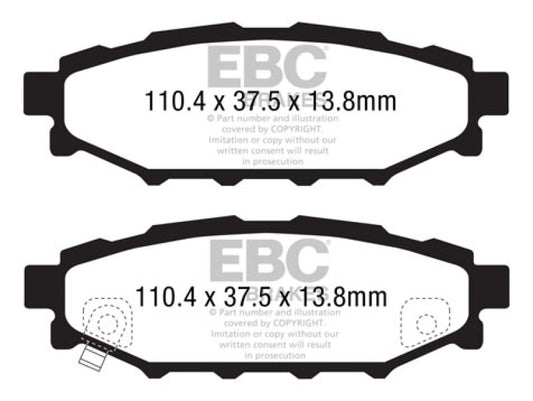 EBC 12+ Subaru BRZ 2.0 (solid rear rotors) Ultimax2 Rear Brake Pads - Graveyard Performance