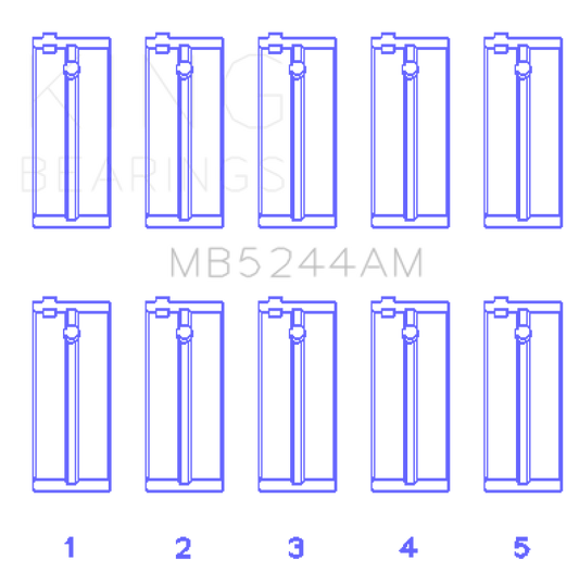 King Honda 91CI/1.5L D15A2/D15A3/D15B1/D15B2/D15B7/D15B8/D15Z1 Main Bearing Set - Size STD