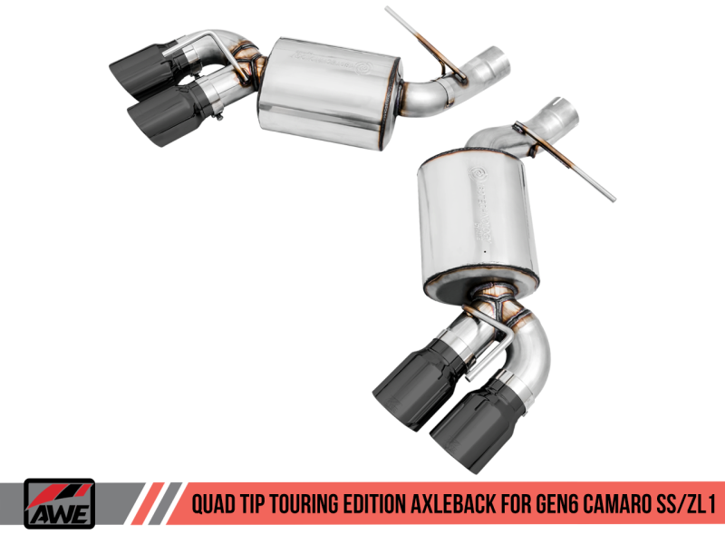 AWE Tuning 16-19 Chevrolet Camaro SS Axle-back Exhaust - Touring Edition (Quad Diamond Black Tips) - Graveyard Performance