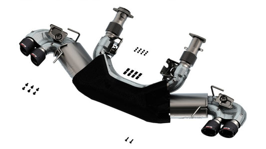 Borla 2020 Chevrolet Corvette C8 6.2L ATAK 3in Exhaust System Dual Round Angle Cut Carbon Fiber Tips - Graveyard Performance