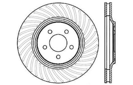 StopTech 94-04 Ford Mustang SVT Cobra Slotted & Drilled Sport Front Right Brake Rotor