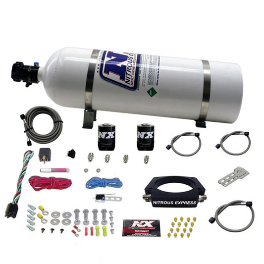 Nitrous Express GM LS 90mm Nitrous Plate Kit (50-400HP) w/15lb Bottle - Graveyard Performance