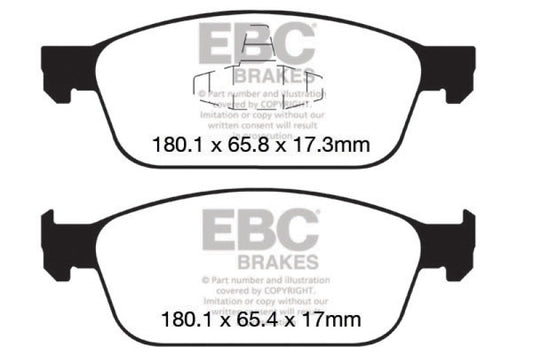 EBC 12+ Ford Focus 2.0 Turbo ST Ultimax2 Front Brake Pads - Graveyard Performance