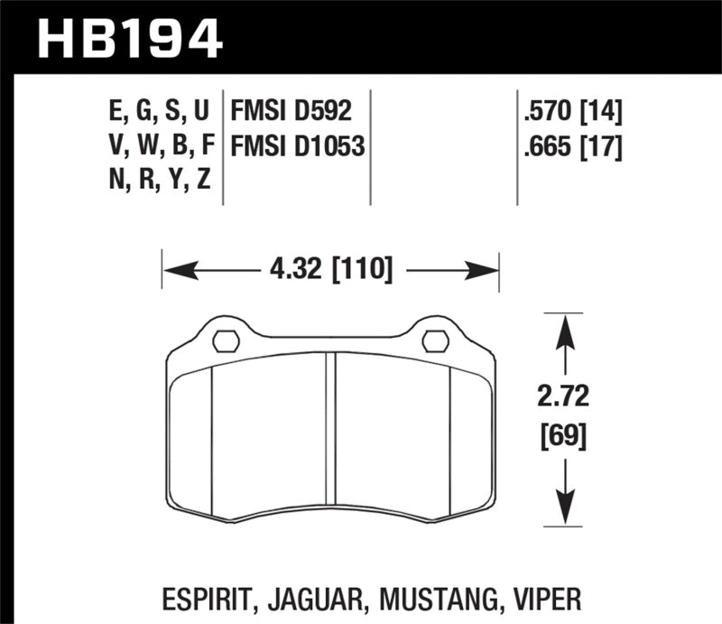 Hawk 04-11 Chry 300C/06-14 Jeep Grand Cherokee SRT-8 /10-14 Chevy Camaro SS Race DTC-30 Brake Pads - Graveyard Performance