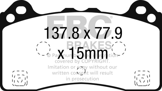 EBC 2016-2017 Ford Focus RS Front Greenstuff Brake Pads - Graveyard Performance