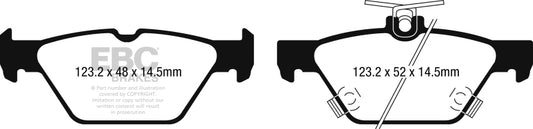 EBC 15-17 Subaru Legacy 2.5L/3.6L Ultimax Rear Brake Pads - Graveyard Performance
